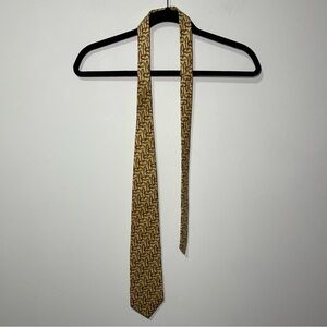 Brooks Brothers yellow & red bracelet print 100% silk career office neck tie